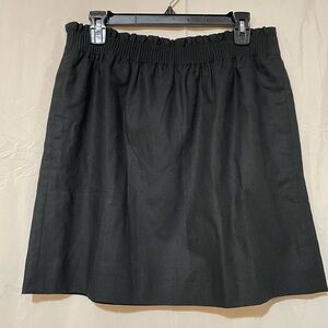 J. Crew Black Linen and Cotton Blend Mini Skirt